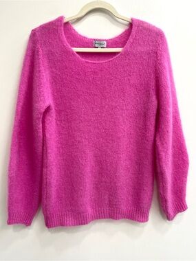 Bianco & Blu Luxury Yarn Kid Mohair Wool Knit Pink Sweater Medium